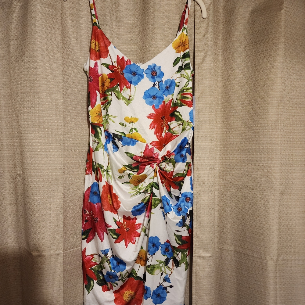 Guess Floral Mini Dress - Red, Blue, Yellow